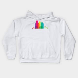 Pittsburgh Downtown Rainbow City Skyline Kids Hoodie